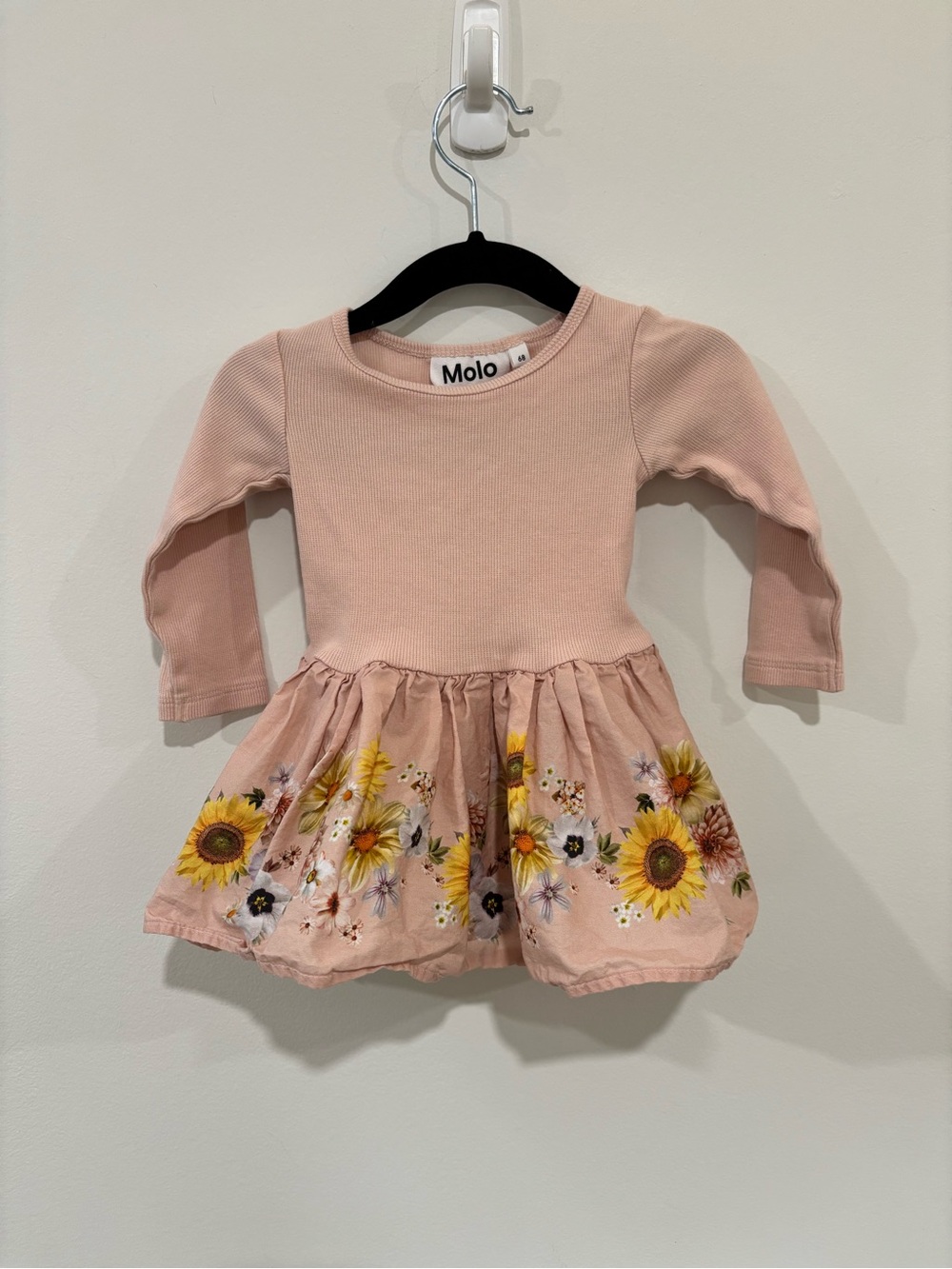 Molo Long Sleeve Ribbed Top Floral Dress